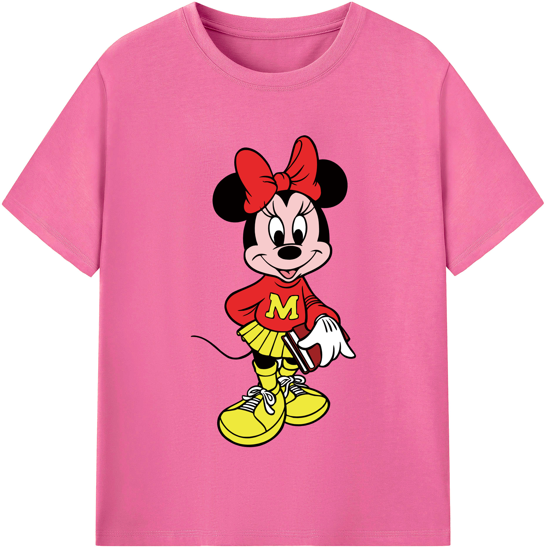 （画像用） ミッキーマウス Mickey Mouse レディースカジュアルプリントTシャツ（綿100％）